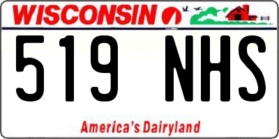 WI license plate 519NHS