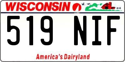 WI license plate 519NIF