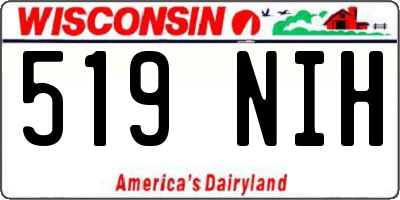 WI license plate 519NIH