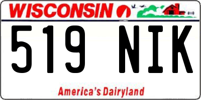 WI license plate 519NIK