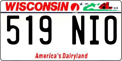 WI license plate 519NIO