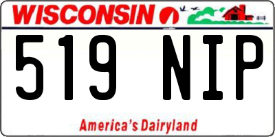 WI license plate 519NIP