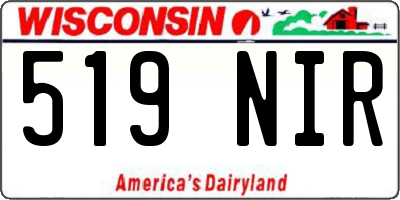 WI license plate 519NIR