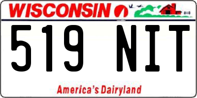 WI license plate 519NIT