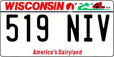 WI license plate 519NIV