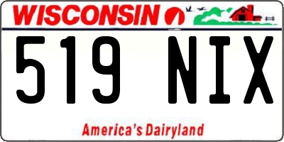 WI license plate 519NIX