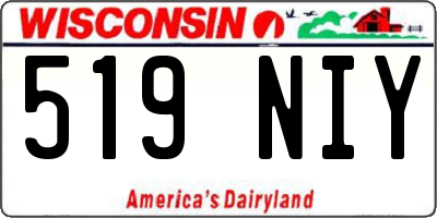 WI license plate 519NIY