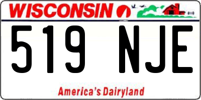 WI license plate 519NJE
