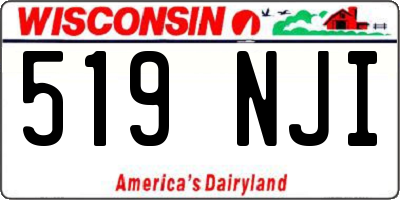 WI license plate 519NJI