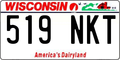 WI license plate 519NKT