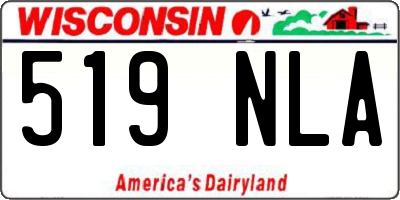 WI license plate 519NLA