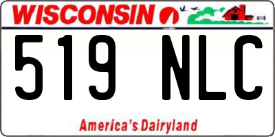 WI license plate 519NLC
