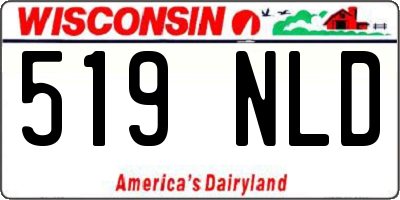 WI license plate 519NLD