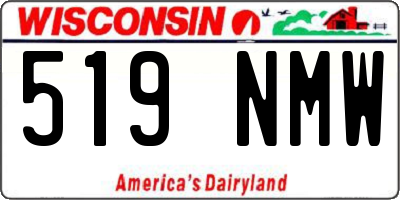 WI license plate 519NMW