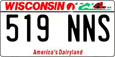WI license plate 519NNS