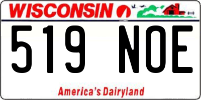 WI license plate 519NOE