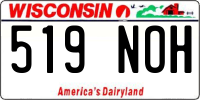 WI license plate 519NOH