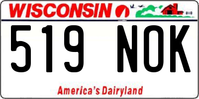 WI license plate 519NOK