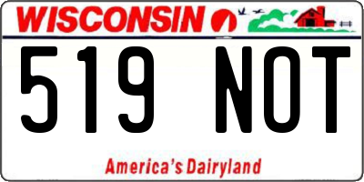 WI license plate 519NOT