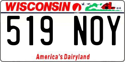 WI license plate 519NOY
