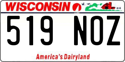 WI license plate 519NOZ