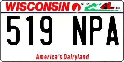 WI license plate 519NPA