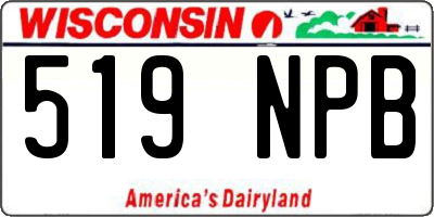 WI license plate 519NPB
