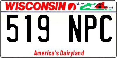 WI license plate 519NPC