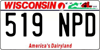 WI license plate 519NPD