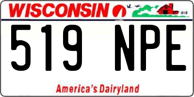 WI license plate 519NPE