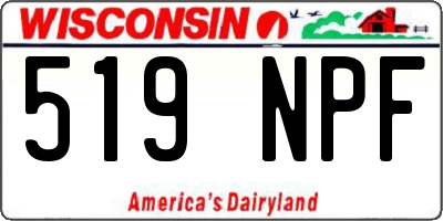 WI license plate 519NPF