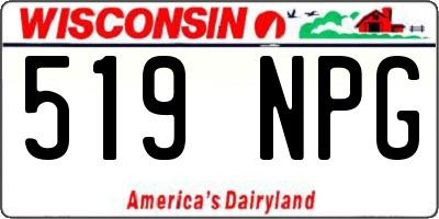 WI license plate 519NPG