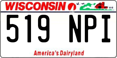 WI license plate 519NPI