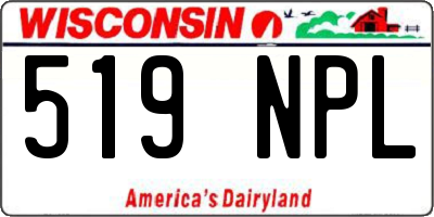 WI license plate 519NPL