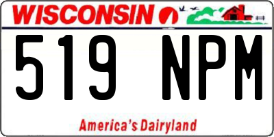 WI license plate 519NPM