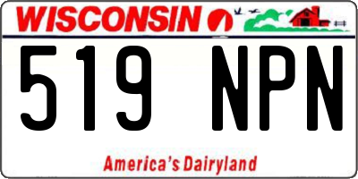 WI license plate 519NPN