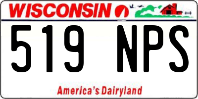 WI license plate 519NPS