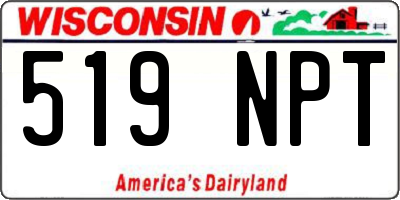 WI license plate 519NPT