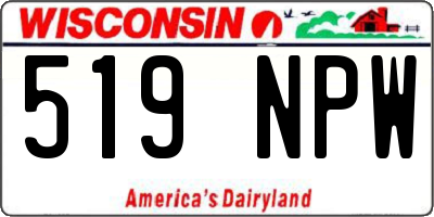 WI license plate 519NPW