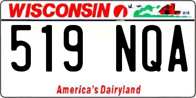 WI license plate 519NQA
