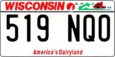 WI license plate 519NQO