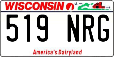 WI license plate 519NRG