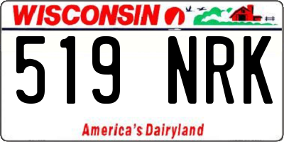 WI license plate 519NRK