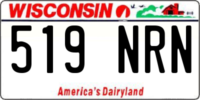 WI license plate 519NRN