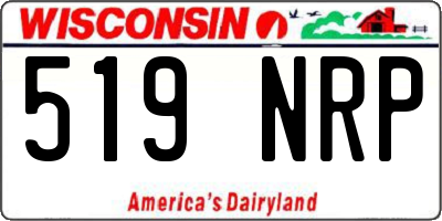 WI license plate 519NRP