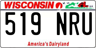 WI license plate 519NRU
