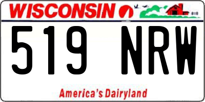 WI license plate 519NRW