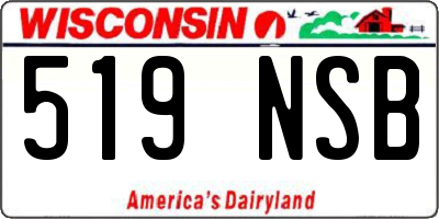 WI license plate 519NSB
