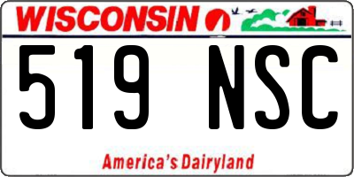 WI license plate 519NSC