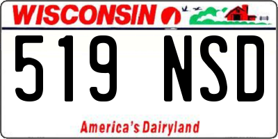 WI license plate 519NSD